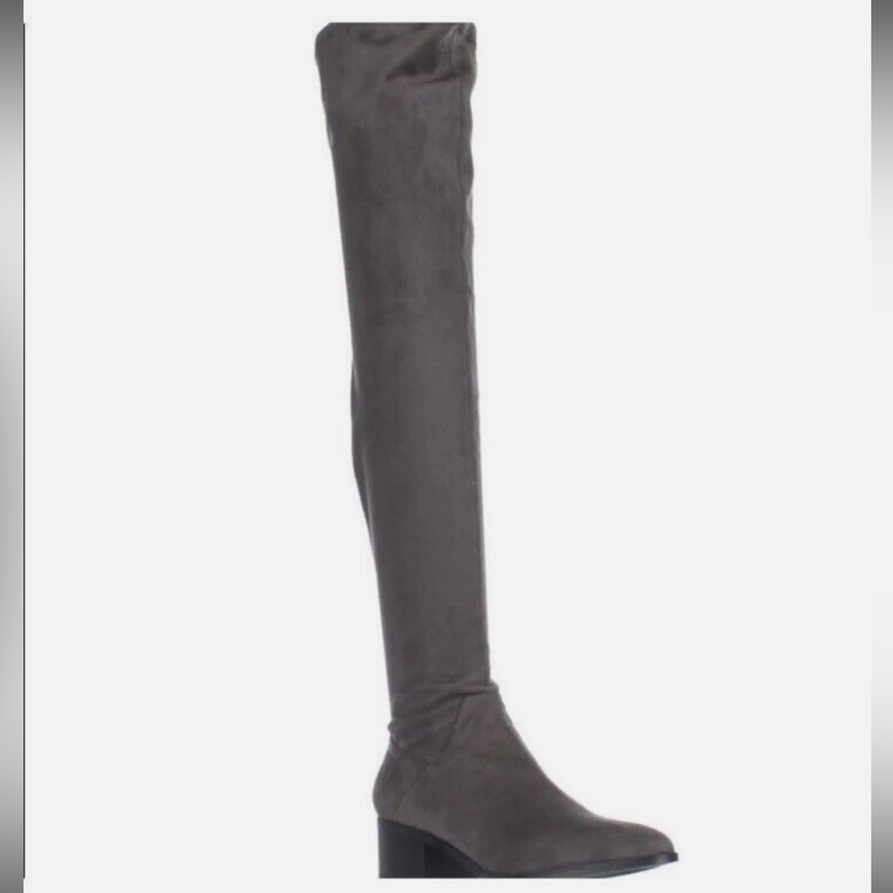 Steve Madden Women's Gabriana Block-Heel Over-The-Knee Boots (Grey, 9)